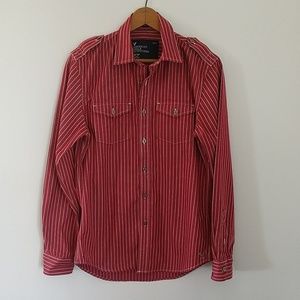 Men's Long Sleeve Button Up Military Shirt